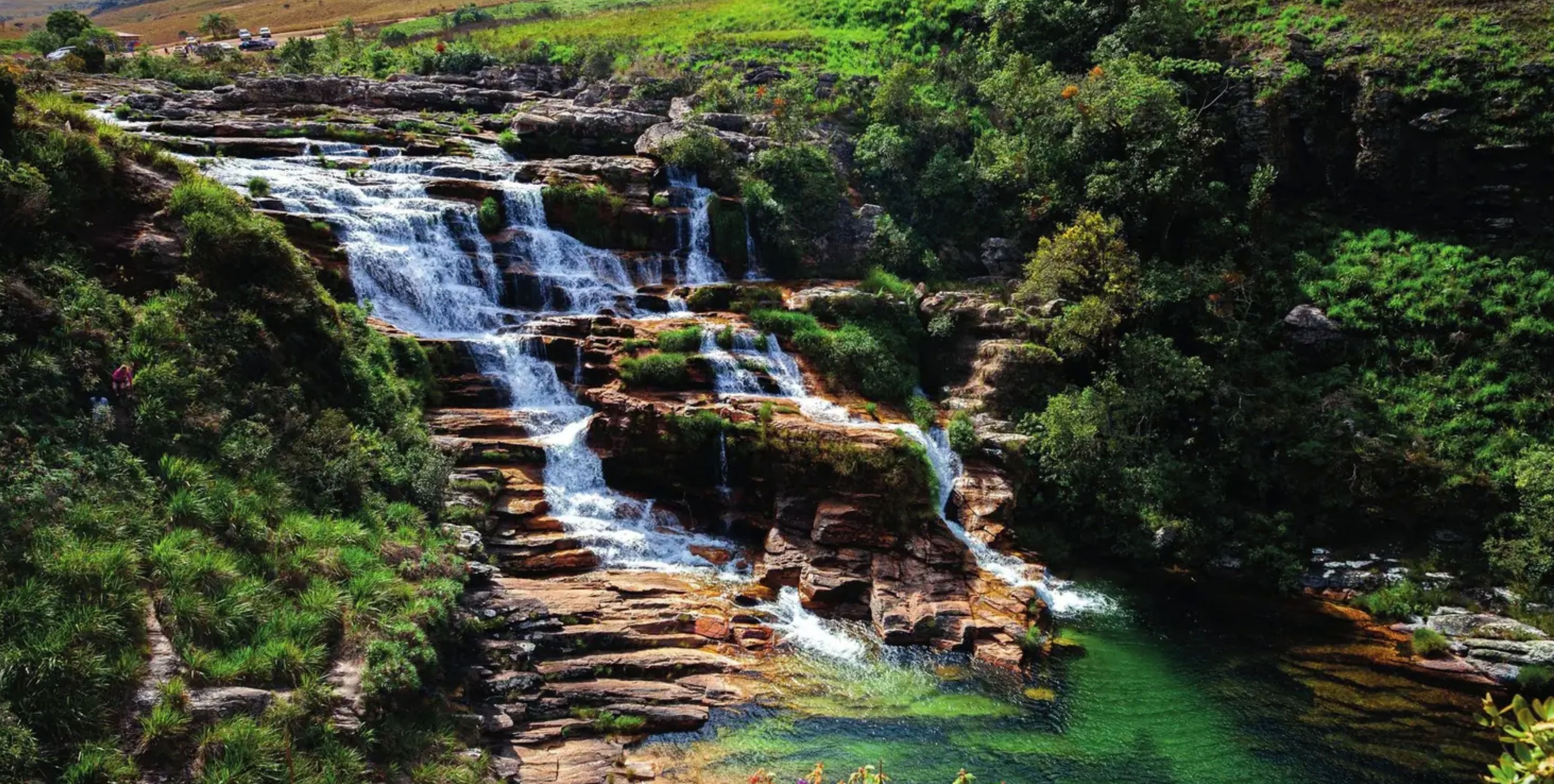 Cascada y piscina natural en la Chapada dos Veadeiros